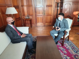 Rafael Yanes y Juan Luis Lorenzo Bragado durante el encuentro